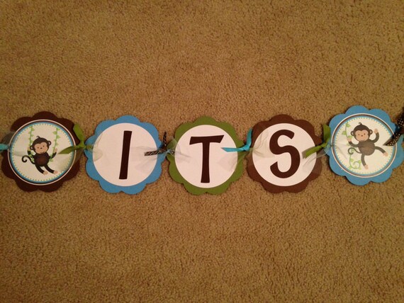 It's A Boy Monkey Banner Il_570xn