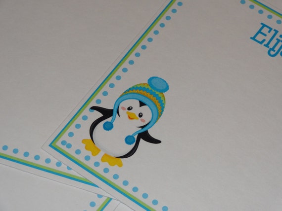 Penguin Winter ONEderland Thank You Cards for Boys Il_570xn