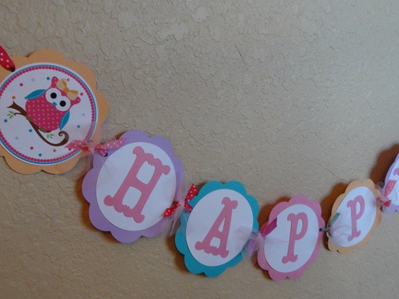 Hip Birthday Owl with Bow - Full Size Banner Il_570xn