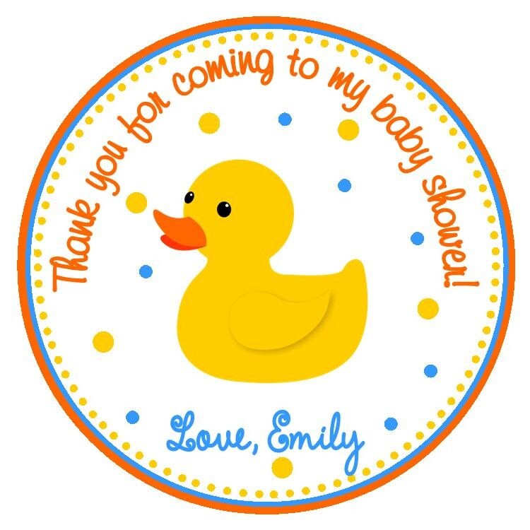 Rubber Duck Baby Shower Favor Tags Etsy