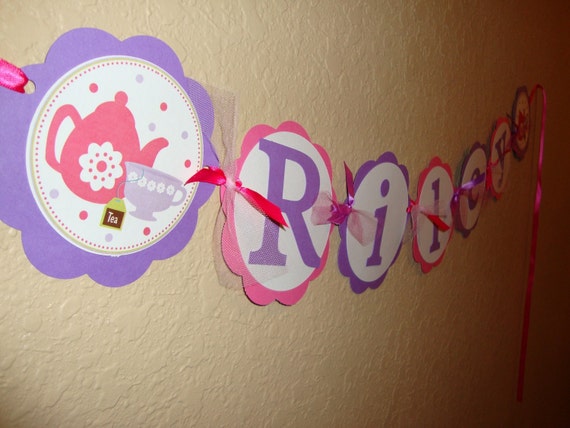 Tea Par-Tea Custom Name Banner Il_570xn