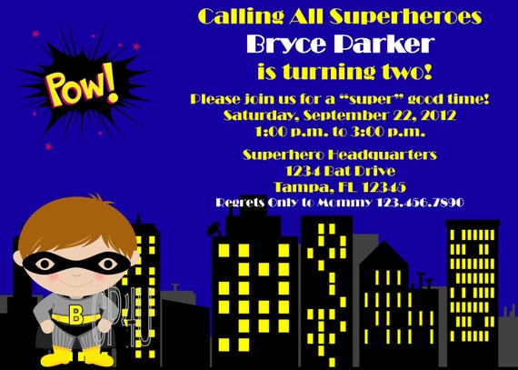 Little Superhero Custom Invitation