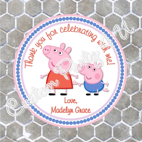 Peppa Pig Favor Tags by CustomParty4U Catch My Party