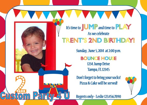 Bounce House Custom Photo Invitation Il_570xn