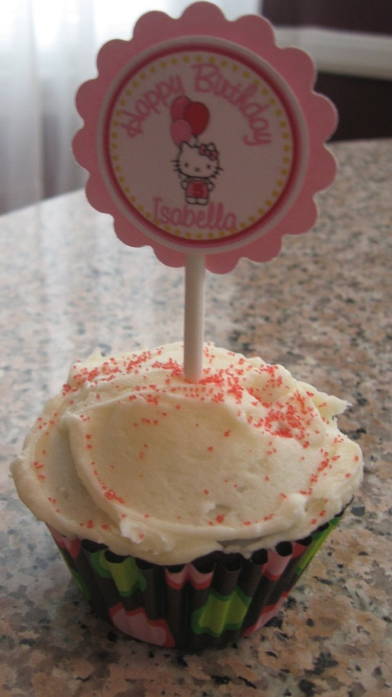 Kitty Inspired Cupcake Toppers Il_570xn