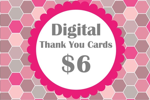 Digital Thank You Cards - Any Theme Il_570xn