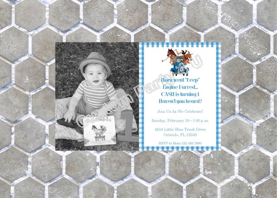 Little Blue Truck Inspired Birthday Invitation Il_570xn