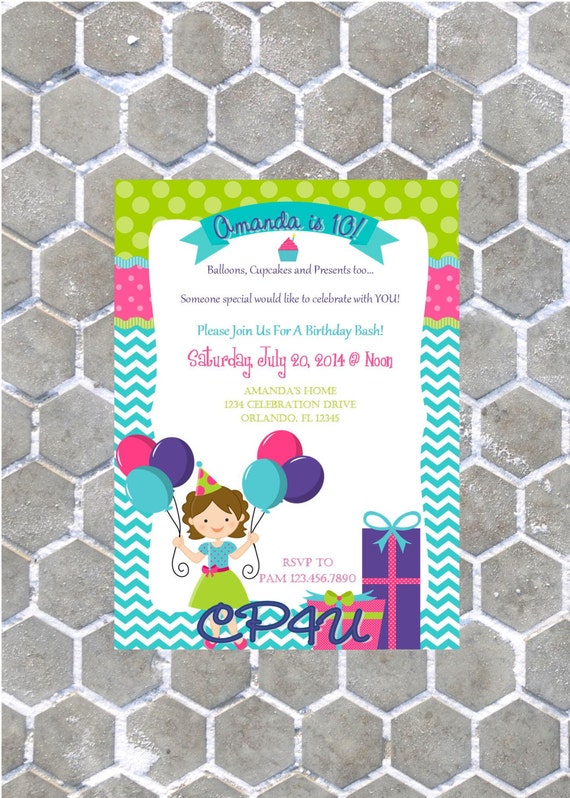 Happy Birthday Girl Invitations Il_570xn
