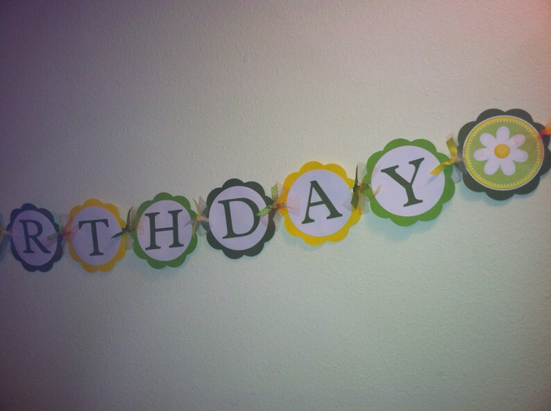 Daisy Happy Birthday Banner Etsy