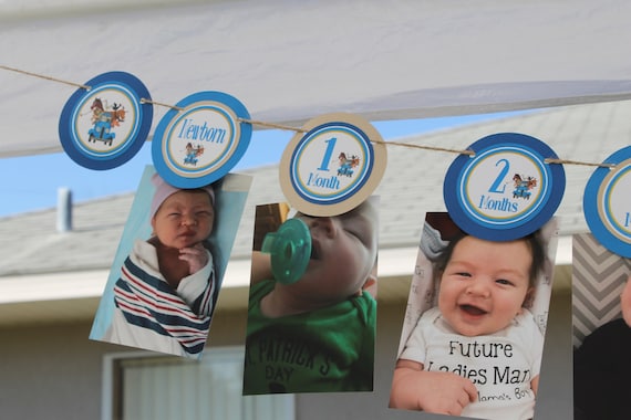 Little Blue Truck 12 Month Photo Banner Il_570xn