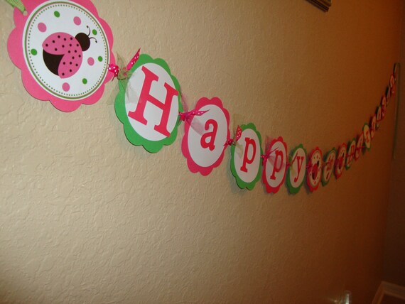 Pink Ladybug Full Size Custom Banner Il_570xn