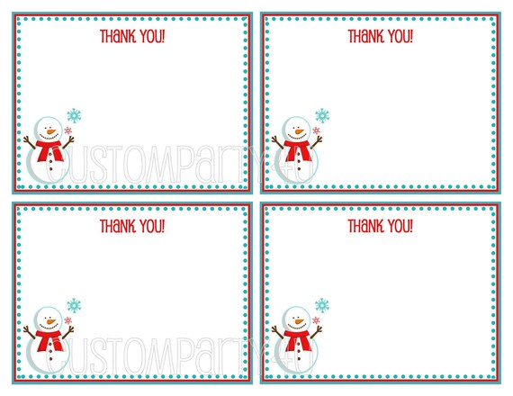 Snowman Winter ONEderland Thank You Cards for Boys and Girls Il_570xn