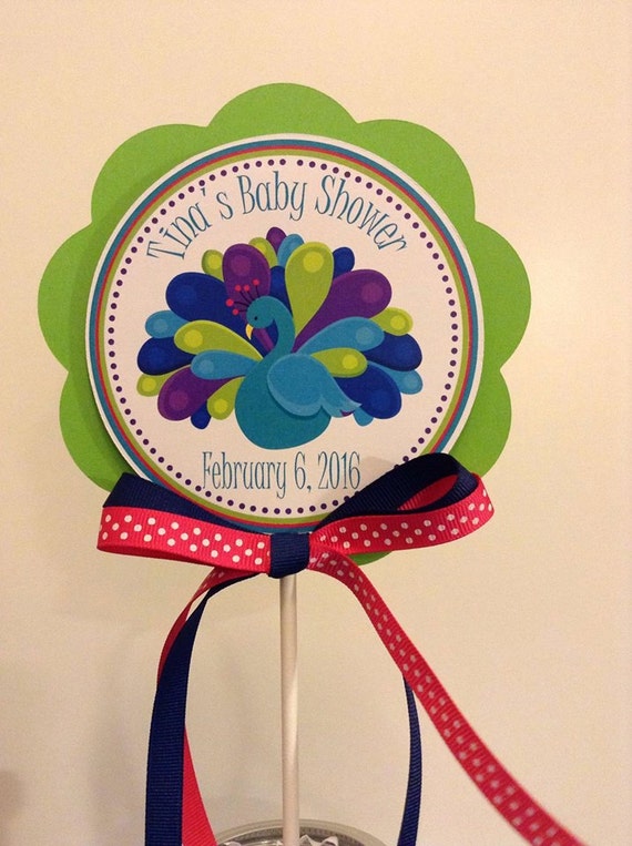 Peacock Center Piece or Cake Topper Il_570xn