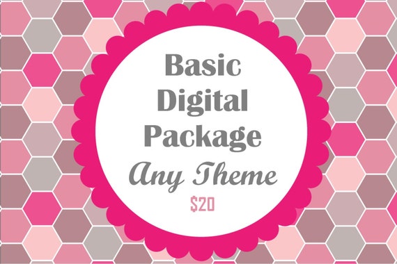Do It Yourself Basic Party Package- DIY Files ANY THEME Il_570xn