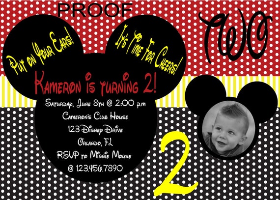 Mickey Inspired Photo Invitations Il_570xn