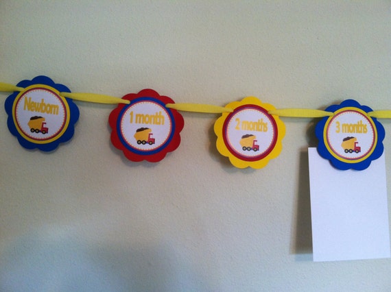 12 Month Photo Banner "Dump Truck Theme" Il_570xn