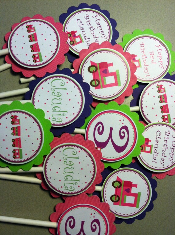 Train Girl Cupcake Toppers Il_570xn
