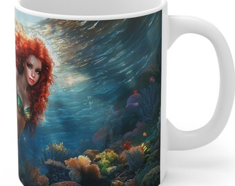 マーメイドコーヒーマグ：ファンタジーな水中アート、海好きへのギフト