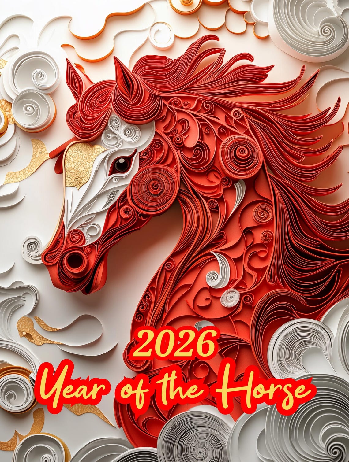 Chinese Lunar New Year 2026 Horse Themed Artwork: Digital Download ...