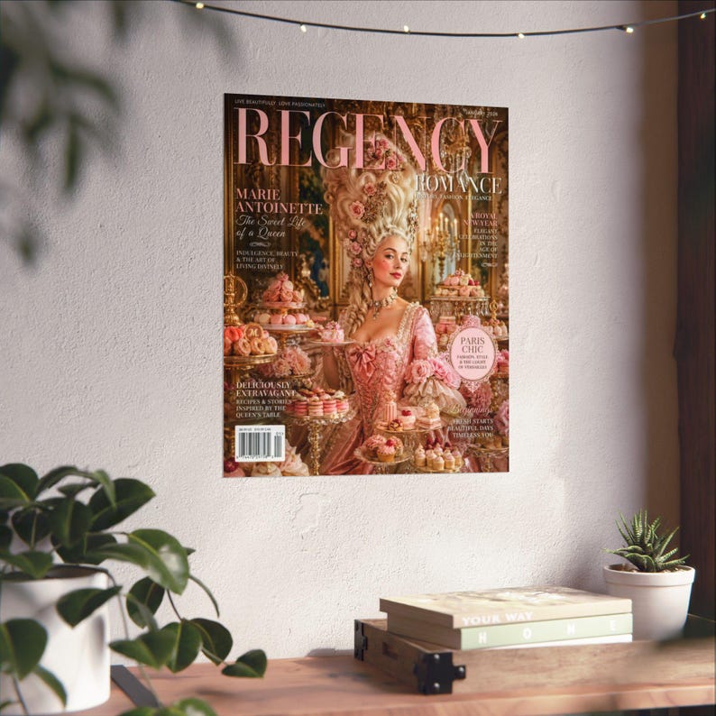 Magazine Rococo Marie Antoinette Regency Magazine Cover Matte Vertical Poster, 16 X 20 ...