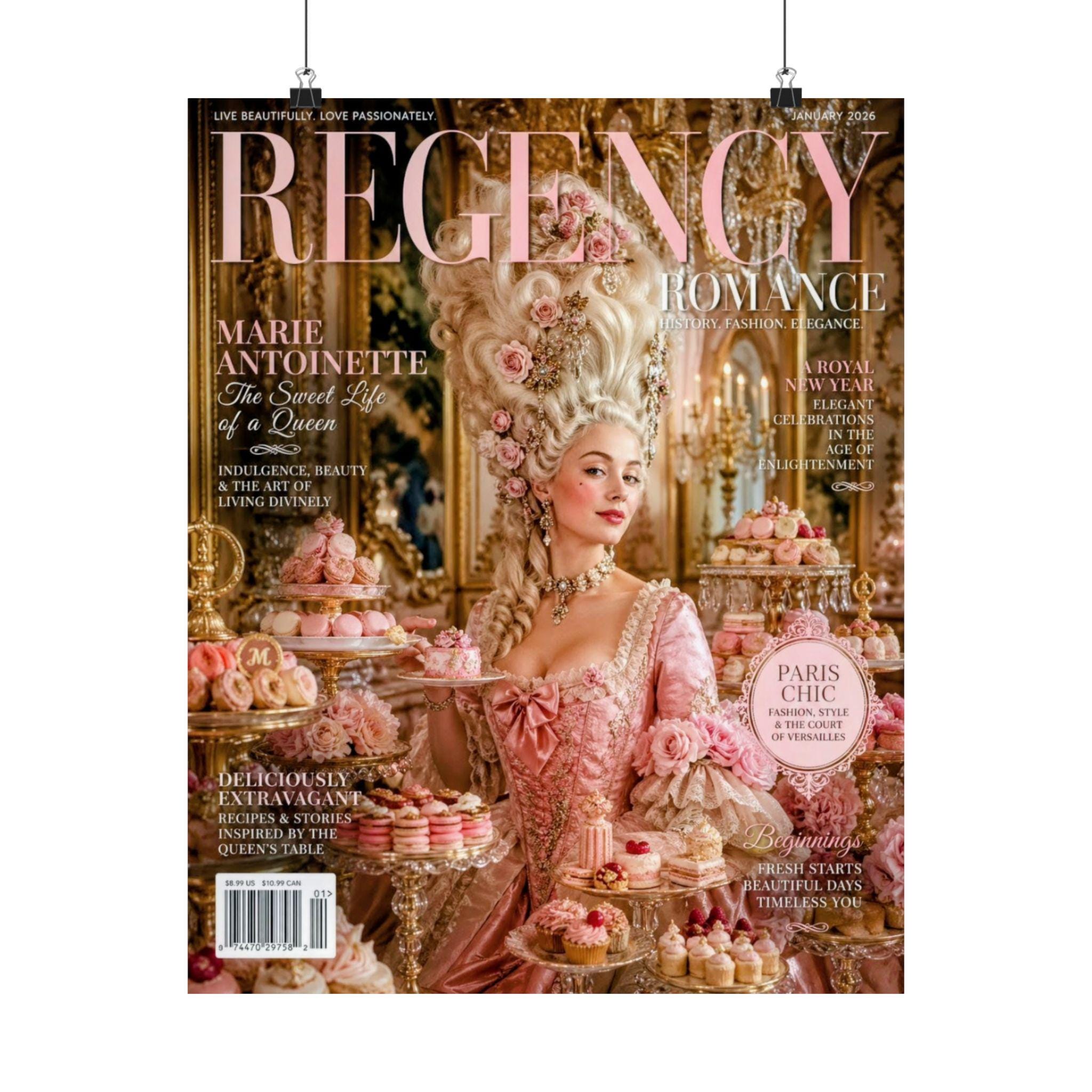 Magazine Rococo Marie Antoinette Regency Magazine Cover Matte Vertical Poster, 16 X 20 ...