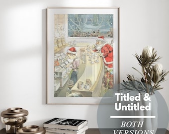 Santa's Coffee Break Art Print | The New Yorker Christmas Poster (Digital Download)