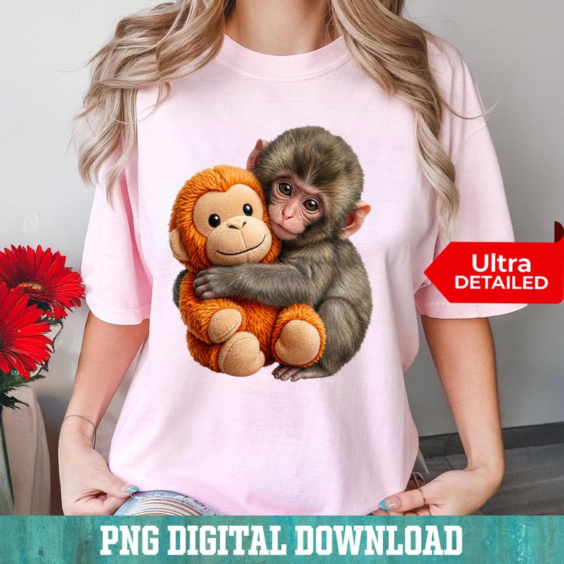 cute monkey digital download