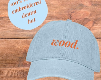 Embroidered Showgirl Denim Cap Vintage Washed Cotton Hat for Mom Lucky Knock on Wood
