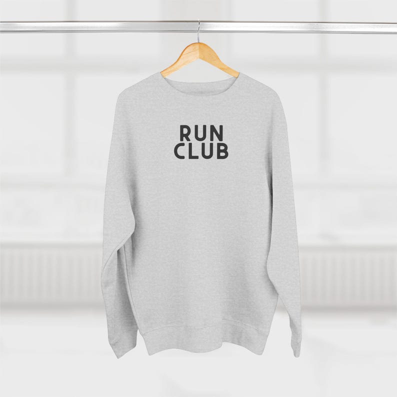 Run Club Crewneck Sweatshirt Harland Home Co New Year Motto Inspirational Wear Runners Attire Exercise Longsleeve Shirt Your Body Movement image 2