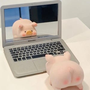 Mini-laptopspegel Kompakt spegel | Hopfällbar fickspegel | Kreativ sminkspegel | Söt miniatyrspegel Presentidé