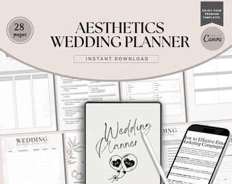 Wedding Planner Mockup | Canva Editable Template | Bridal Organizer Digital Download for Vendors & Brides