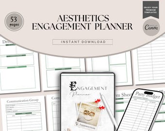 Verlobungsfeier-Planer | Hochzeitsplaner, Hochzeitsplaner, Checklisten & Geldbeutel, Instant Download