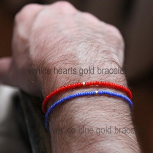 venice hearts gold mens bracelet mens small trade bead bracelet burnt orange with gold vermeil bead Maria Helena Design image 2