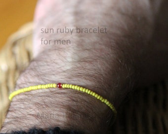 sun ruby bracelet for men - Maria Helena Design