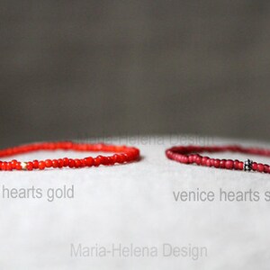 venice hearts gold mens bracelet mens small trade bead bracelet burnt orange with gold vermeil bead Maria Helena Design image 4