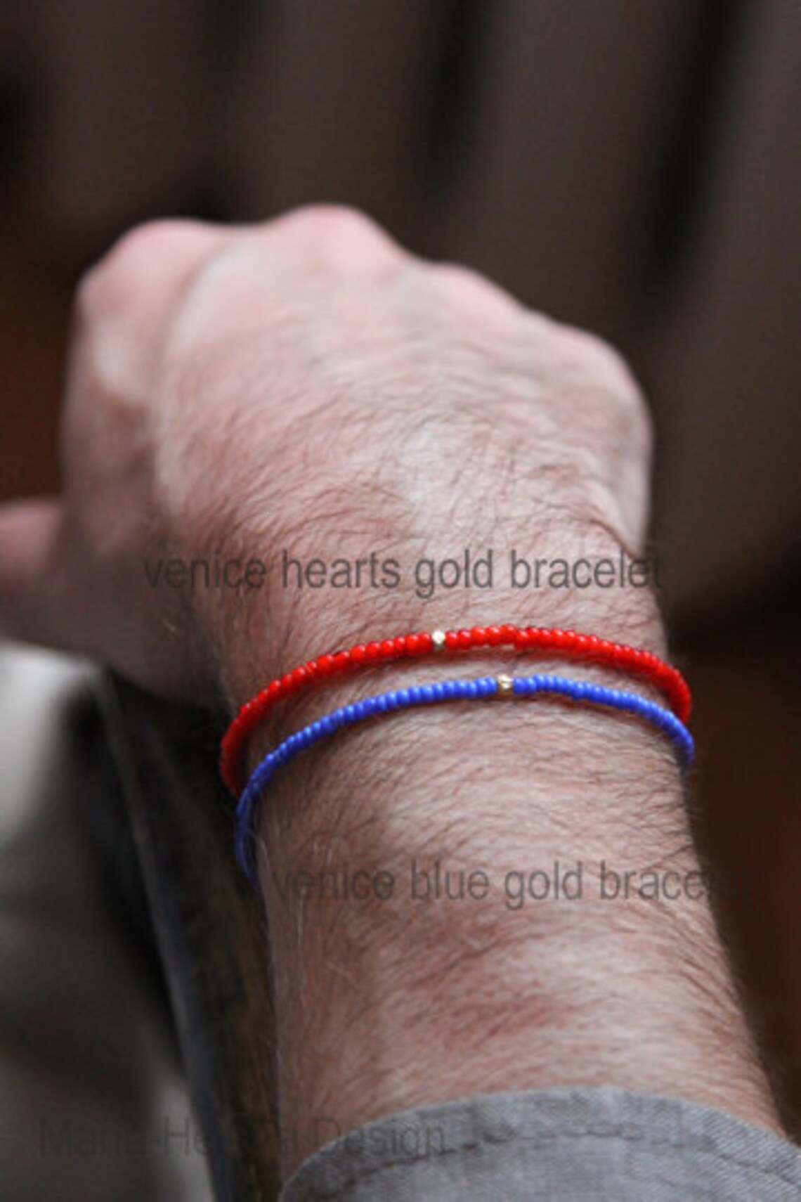 Venice blue gold mens bracelet mens small bead bracelet Etsy