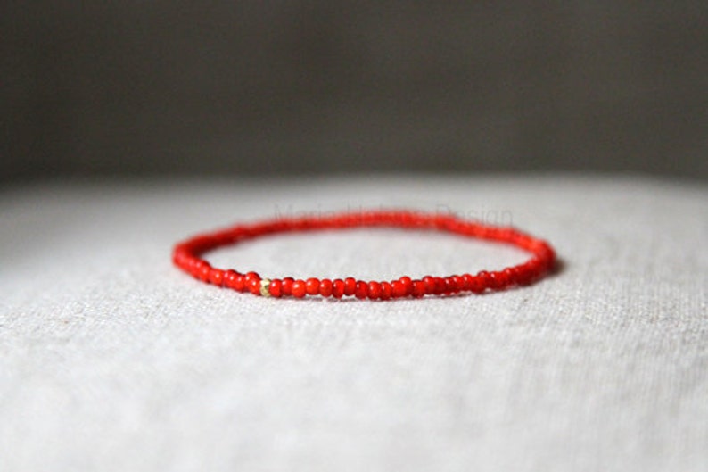 venice hearts gold mens bracelet mens small trade bead bracelet burnt orange with gold vermeil bead Maria Helena Design image 1