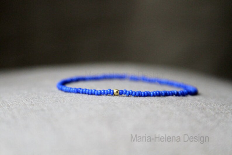 Venice blue gold mens bracelet mens small bead bracelet Etsy