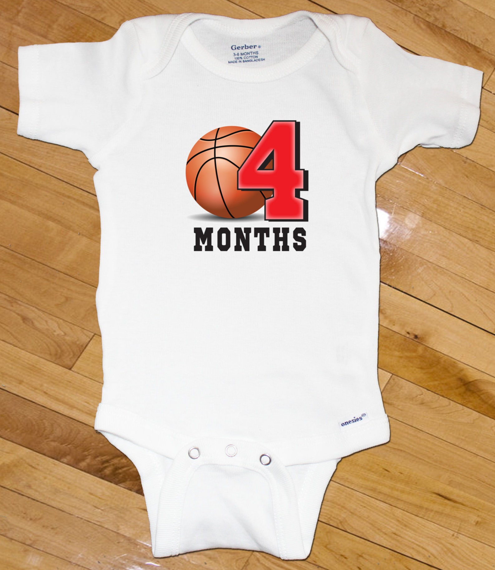 Basketball Monthly Baby Onesie Set 12 Month Set of Onesies Etsy