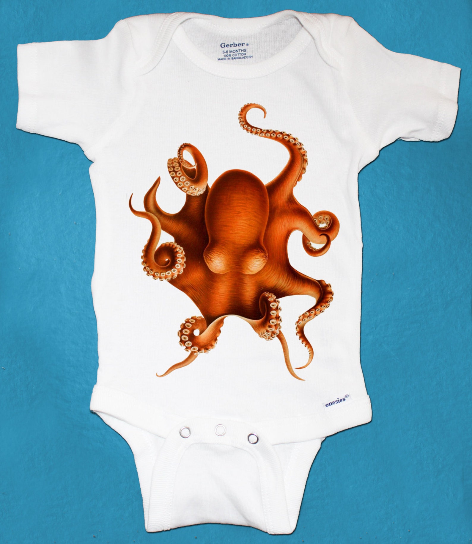 Octopus Unique Baby Onesie Cute Baby Gift Etsy