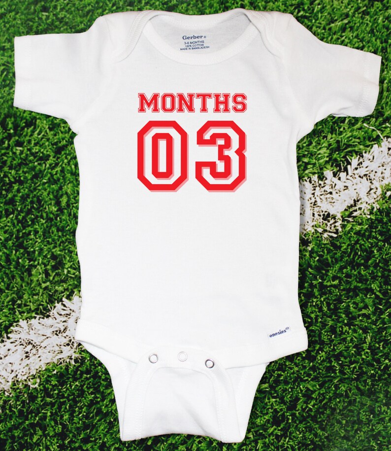 Sports Monthly Baby Onesie Set 12 Month Set of Onesies Etsy