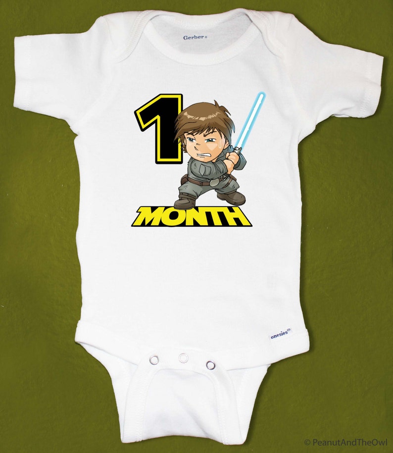 12 Month Set Star Wars Inspired Monthly Baby Onesie Set Star Wars Themed Baby Gift