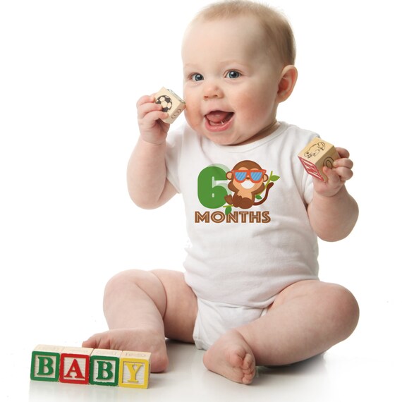 Items similar to Monkey Monthly Onesies, 12 Month Set of Onesies, Best