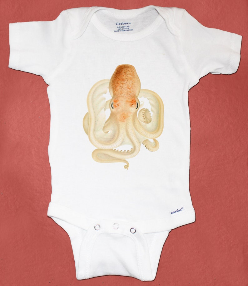 Beautiful Octopus Unique Baby Onesie Cute Baby Gift Etsy