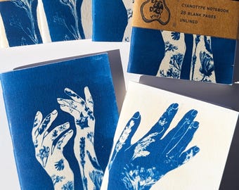 Botanical Hands Cyanotype Pocket Journal | Hand-printed Art From NC