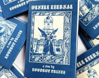 Fanzine Gentle Eternal Cyanotype / Arte hecho a mano de Carolina del Norte