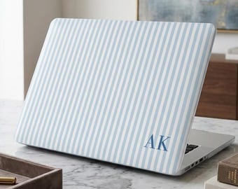 Personalized Custom Monogram, Stripe Aesthetic MacBook Laptop Hard Case Neo 13 Air 15/13 Mac Pro 13 14 15 16 inch M5 M4 M3 M2 M1. NW415