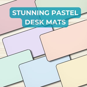 Pastel Desk Mat, Soft Workspace Pad, XXL Desk Protector, Minimalist Desk Decor, Makeup Pad, Cute Colors Available, Kids Study. NW559