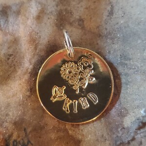 Bee Kind Brass Pendant