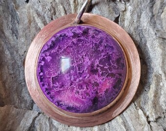 Beautiful Purple and Copper Pendant